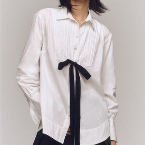 Maeve Tuxedo Tie Tunic Blouse